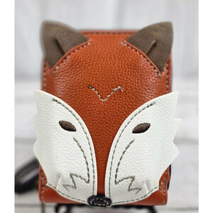 Chala Handbags Brown/White Fox, Full Zip, RFID Protected, PETA Approved, NWT